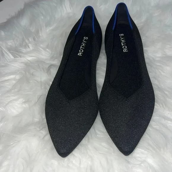 Shoes - Rothy's The Point Textile Black Solid Flat Women’s size 10